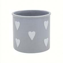 Load image into Gallery viewer, Hearts Ceramic grey indoor plant pot