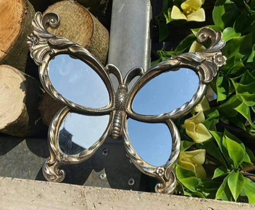 Silver Butterfly mirror plaque