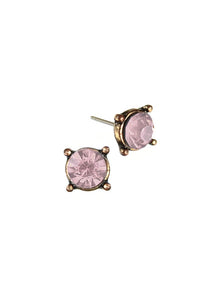 Hot Tomato Classic Rose Earring Studs - Gold/Rose