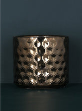 Load image into Gallery viewer, Gisela Graham Copper honeycomb ceramic pot cover/indoor plant pot