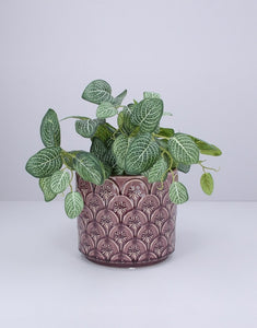Gisela Graham Purple Flower Arc ceramic indoor plant pot