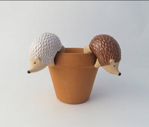 Ceramic Hedgehog indoor plant pot hanger