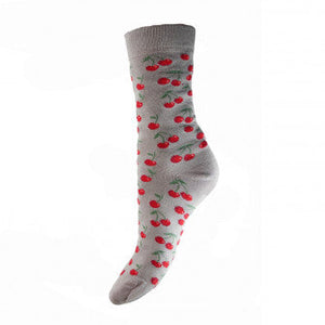 Cherry Bamboo ladies socks by Hollie Astle size 4-7