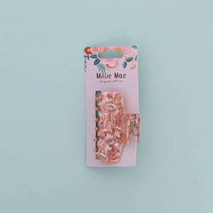 Millie Mae Milky Marble claw hair clip - pink
